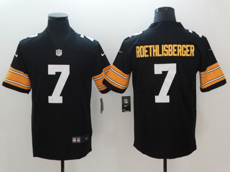 Men Pittsburgh Steelers 7 Roethlisberger Black Nike Vapor Untouchable Limited NFL Jerseys